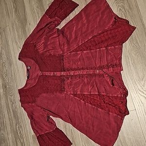 DENIM 24/7 Beautiful boho button up top Size 3X